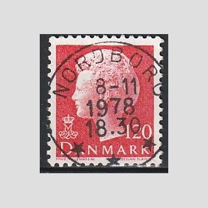 FRIMRKER DANMARK | 1977 - AFA 646 - Dronning Margrethe - 120 re rd - Pragt Stemplet Nordborg