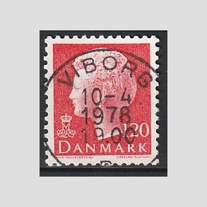 FRIMRKER DANMARK | 1977 - AFA 646 - Dronning Margrethe - 120 re rd - Pragt Stemplet Viborg