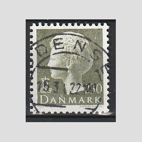 FRIMRKER DANMARK | 1981 - AFA 716 - Dronning Margrethe - 230 re sortgrn - Pragt Stemplet
