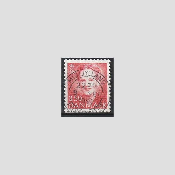 FRIMRKER DANMARK | 1990 - AFA 962 - Dronning Margrethe - 3,50 Kr. rd - Pragt Stemplet