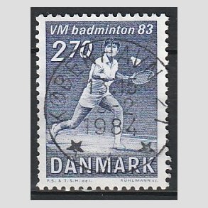 FRIM�RKER DANMARK | 1983 - AFA 767 - WM i Badminton - 2,70 Kr. bl� - Pragt Stemplet