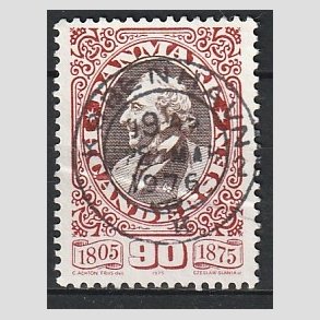 FRIM�RKER DANMARK | 1975 - AFA 595 - H.C Andersen - 90 �re r�d/brun - Pragt Stemplet