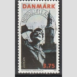 FRIM�RKER DANMARK | 1995 - AFA 1091 - 50 �ret for befrielsen - 3,75 Kr. flerfarvet - Pragt Stemplet