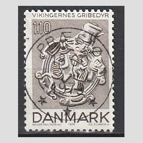 FRIM�RKER DANMARK | 1979 - AFA 684 - Vikingetiden - 1,10 Kr. brun - Pragt Stemplet