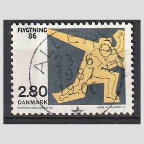 FRIM�RKER DANMARK | 1986 - AFA 872 - Flygtning 86 - 2,80 Kr. flerfarvet - Pragt Stemplet