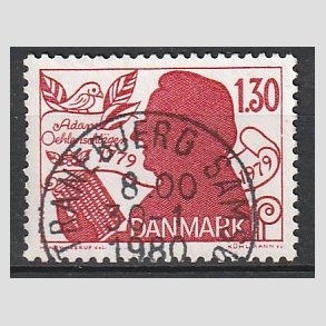 FRIM�RKER DANMARK | 1979 - AFA 690 - Adam Oehlenschl�ger - 1,30 Kr. r�d - Pragt Stemplet