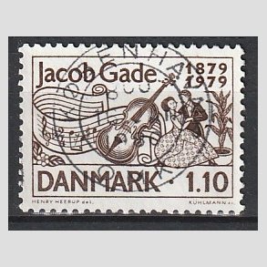 FRIM�RKER DANMARK | 1979 - AFA 692 - Jacab Gade komponist - 1,10 Kr. brun - Pragt Stemplet