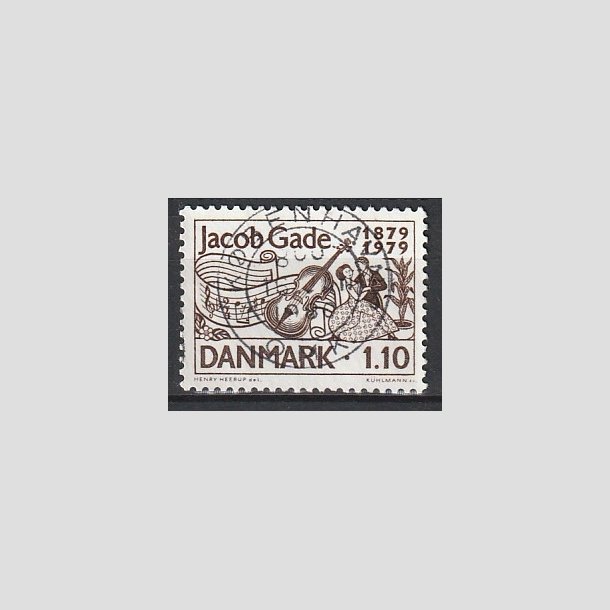 FRIMRKER DANMARK | 1979 - AFA 692 - Jacab Gade komponist - 1,10 Kr. brun - Pragt Stemplet