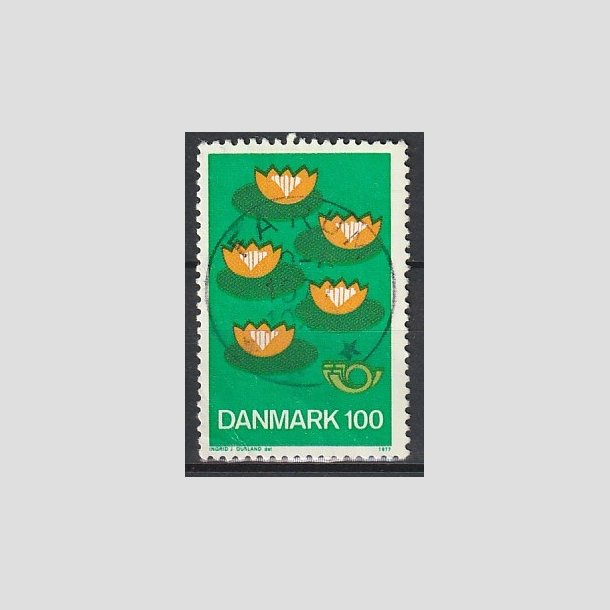 FRIMRKER DANMARK | 1977 - AFA 631 - Fllesnordisk udgave - 100 re grn/gul/mrk - Pragt Stemplet