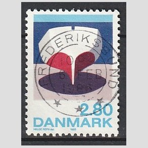 FRIM�RKER DANMARK | 1985 - AFA 845 - Kunst Helge Refn - 2,80 Kr. flerfarvet - Pragt Stemplet Frederikssund