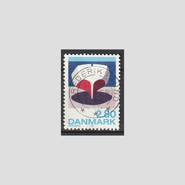 FRIMRKER DANMARK | 1985 - AFA 845 - Kunst Helge Refn - 2,80 Kr. flerfarvet - Pragt Stemplet Frederikssund