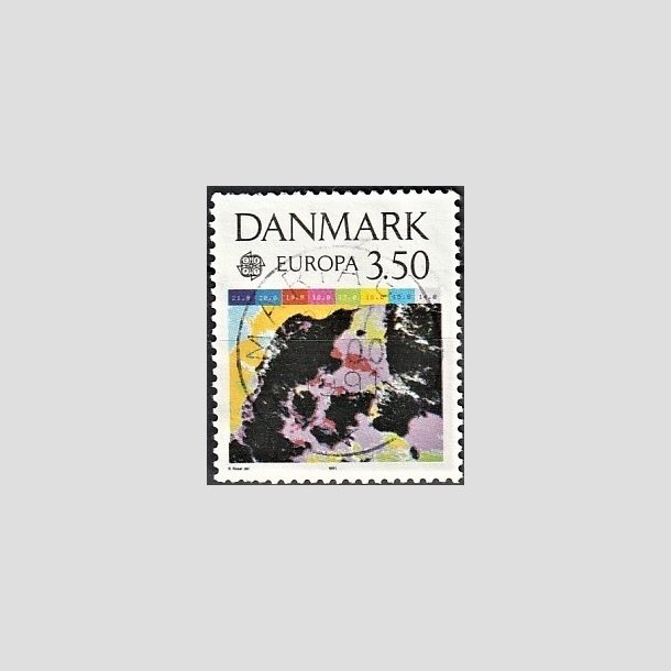 FRIMRKER DANMARK | 1991 - AFA 989 - Europamrker rumflyvning - 3,50 Kr. flerfarvet - Pragt Stemplet