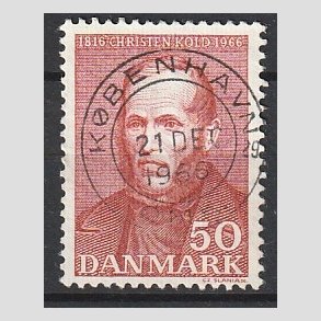 FRIM�RKER DANMARK | 1966 - AFA 444 - Chresten Kold - 50 �re brunr�d - Pragt Stemplet