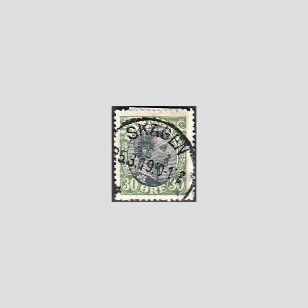 FRIMRKER DANMARK | 1918-20 - AFA 103 - Chr. X 30 re grn/sort - Lux Stemplet "SKAGEN"