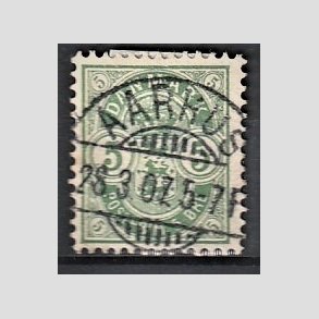 FRIM�RKER DANMARK | 1895 - AFA 34C - 5 �re gr�n - Lux Stemplet 