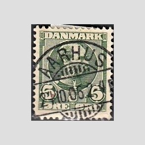 FRIMRKER DANMARK | 1905-06 - AFA 52 - Chr. IX 5 re grn - Lux Stemplet 
