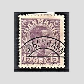 FRIMRKER DANMARK | 1913 - AFA 70 - Chr. X 15 re violet - Lux Stemplet 