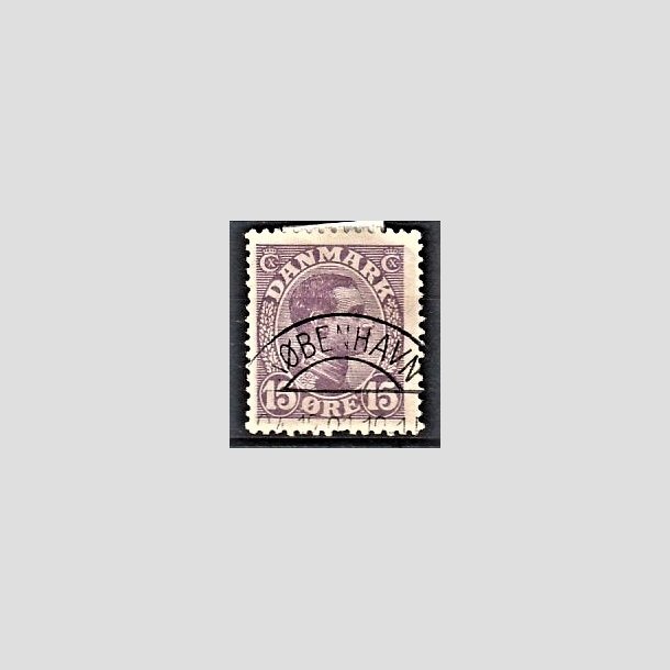 FRIMRKER DANMARK | 1913 - AFA 70 - Chr. X 15 re violet - Lux Stemplet "KBENHAVN"