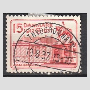 FRIM�RKER DANMARK | 1937 - AFA 241 - Chr. X 25 �re jubil�um 15 �re r�d - Lux Stemplet 