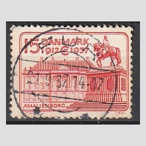 FRIM�RKER DANMARK | 1937 - AFA 241 - Chr. X 25 �re jubil�um 15 �re r�d - Lux Stemplet 