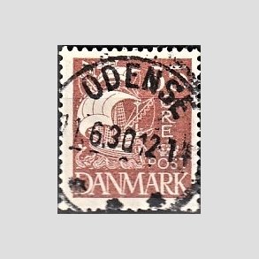 FRIM�RKER DANMARK | 1927 - AFA 173 - Karavel 35 �re brunr�d - Lux Stemplet 
