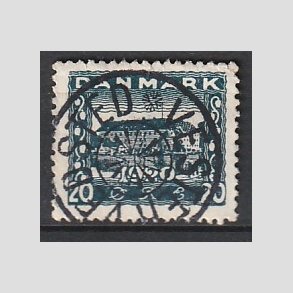 FRIM�RKER DANMARK | 1920-21 - AFA 113 - Genforening 20 �re bl� - Pragt Stemplet