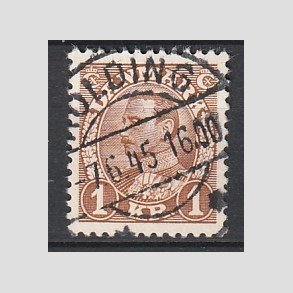 FRIMRKER DANMARK | 1934 - AFA 211 - Chr. X 1 Kr. brun - Lux Stemplet 
