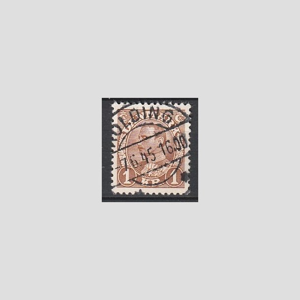 FRIMRKER DANMARK | 1934 - AFA 211 - Chr. X 1 Kr. brun - Lux Stemplet "KOLDING"