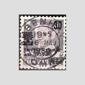 FRIMRKER DANMARK | 1960 - AFA 380 - Verdensflygtningeret Fr. IX 30/15 re violet - Lux Stemplet 