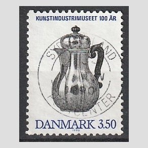 FRIMRKER DANMARK | 1990 - AFA 960 - Kunstindustrimuseet 100 r - 3,50 Kr. bl/sort - Pragt Stemplet