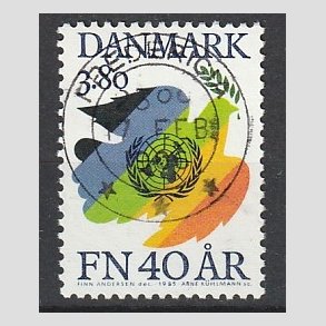 FRIM�RKER DANMARK | 1985 - AFA 841 - FN 40 �r - 3,80 Kr. flerfarvet - Pragt Stemplet Fredericia