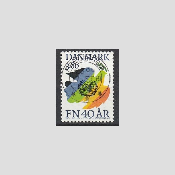 FRIMRKER DANMARK | 1985 - AFA 841 - FN 40 r - 3,80 Kr. flerfarvet - Pragt Stemplet Fredericia