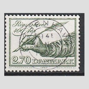 FRIM�RKER DANMARK | 1982 - AFA 755 - Rigsarkivet 400 �r - 2,70 Kr. gr�gr�n - Pragt Stemplet