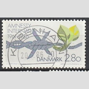FRIM�RKER DANMARK | 1986 - AFA 850 - Amnesty International 25 �r - 2,80 Kr. flerfarvet - Pragt Stemplet
