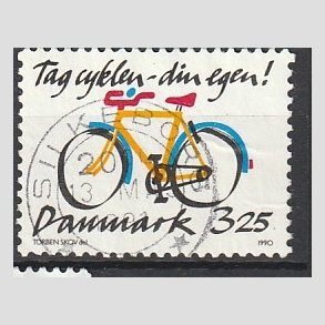 FRIMRKER DANMARK | 1990 - AFA 980 - Cykeltyveri - 3,25 Kr. flerfarvet - Pragt Stemplet
