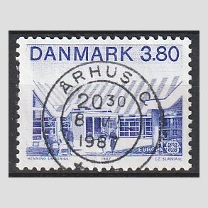 FRIM�RKER DANMARK | 1987 - AFA 883 - Europam�rker - 3,80 Kr. bl� - Pragt Stemplet