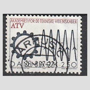 FRIMRKER DANMARK | 1987 - AFA 884 - Tekniske akademi 50 r - 2,50 Kr. sort/rd - Pragt Stemplet rhus C
