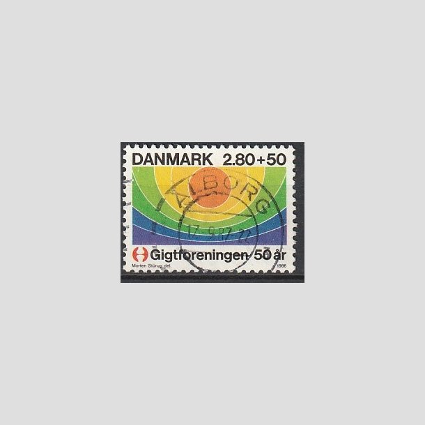 FRIMRKER DANMARK | 1986 - AFA 855 - Gigtforeningen 50 r - 2,80 Kr. + 50 re flerfarvet - Pragt Stemplet