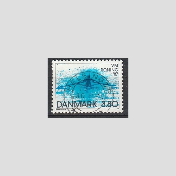 FRIMRKER DANMARK | 1987 - AFA 887 - WM i roning - 3,80 Kr. bl - Pragt Stemplet Helsingr
