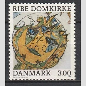 FRIM�RKER DANMARK | 1987 - AFA 879 - Ribe Domkirke - 3,00 Kr. flerfarvet - Pragt Stemplet