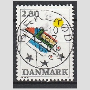 FRIM�RKER DANMARK | 1987 - AFA 891 - Kunst - 2,80 Kr. flerfarvet - Pragt Stemplet Birker�d