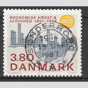 FRIM�RKER DANMARK | 1986 - AFA 875 - OEDC 25 �r - 3,80 Kr. flerfarvet - Pragt Stemplet