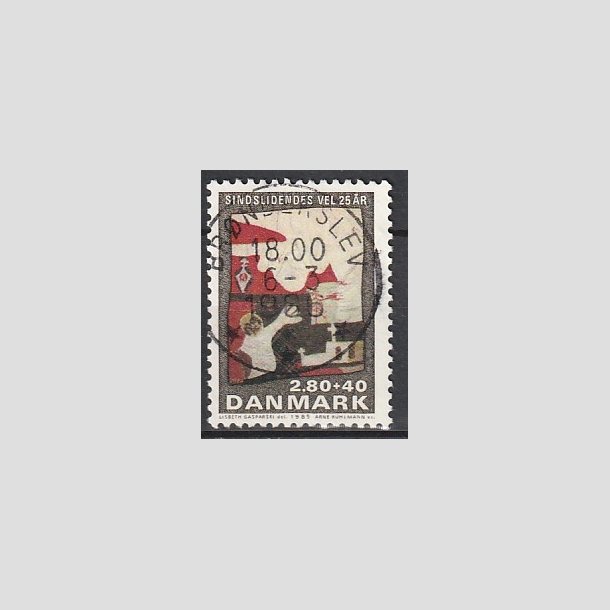 FRIMRKER DANMARK | 1985 - AFA 843 - Sindslidendes Vel - 2,80 Kr. + 40 re flerfarvet - Pragt Stemplet