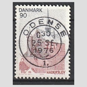 FRIM�RKER DANMARK | 1975 - AFA 598 - S�nderjylland - 90 �re r�d/brun/m�rkbl� - Pragt Stemplet Odense