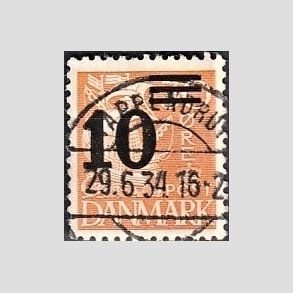 FRIMRKER DANMARK | 1934 - AFA 222 - 10/30 re orangegul provisorier - Lux Stemplet 