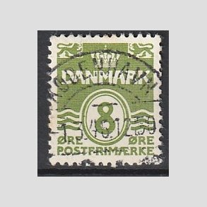 FRIM�RKER DANMARK | 1940 - AFA 256 - B�lgelinie 8 �re gr�n - Lux Stemplet 