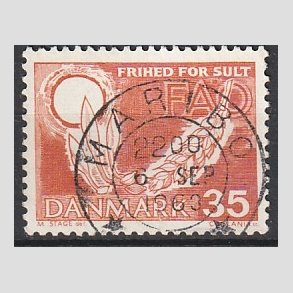FRIM�RKER DANMARK | 1963 - AFA 412 - FAO anti-hunger - 35 �re brunr�d - Lux Stemplet