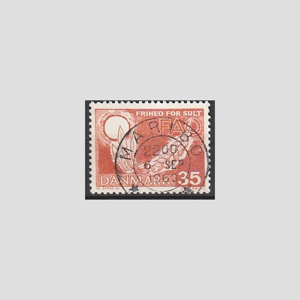 FRIMRKER DANMARK | 1963 - AFA 412 - FAO anti-hunger - 35 re brunrd - Lux Stemplet