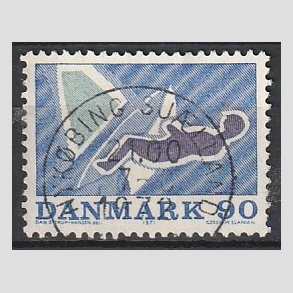 FRIM�RKER DANMARK | 1971 - AFA 519 - Sportsudgave - 90 �re bl�/brunviolet/gr�n - Lux Stemplet