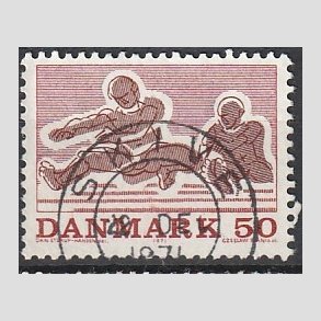 FRIM�RKER DANMARK | 1971 - AFA 517 - Sportsudgave - 50 �re r�d/r�dbrun - Lux Stemplet
